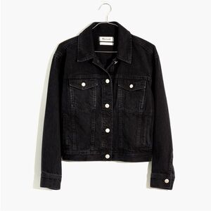 Madewell Boxy Crop Black Denim Jacket XXS Washed Black 90s Fit